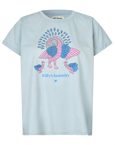 Lollys Laundry - RomaLL Påfugl T-shirt - Light Blue